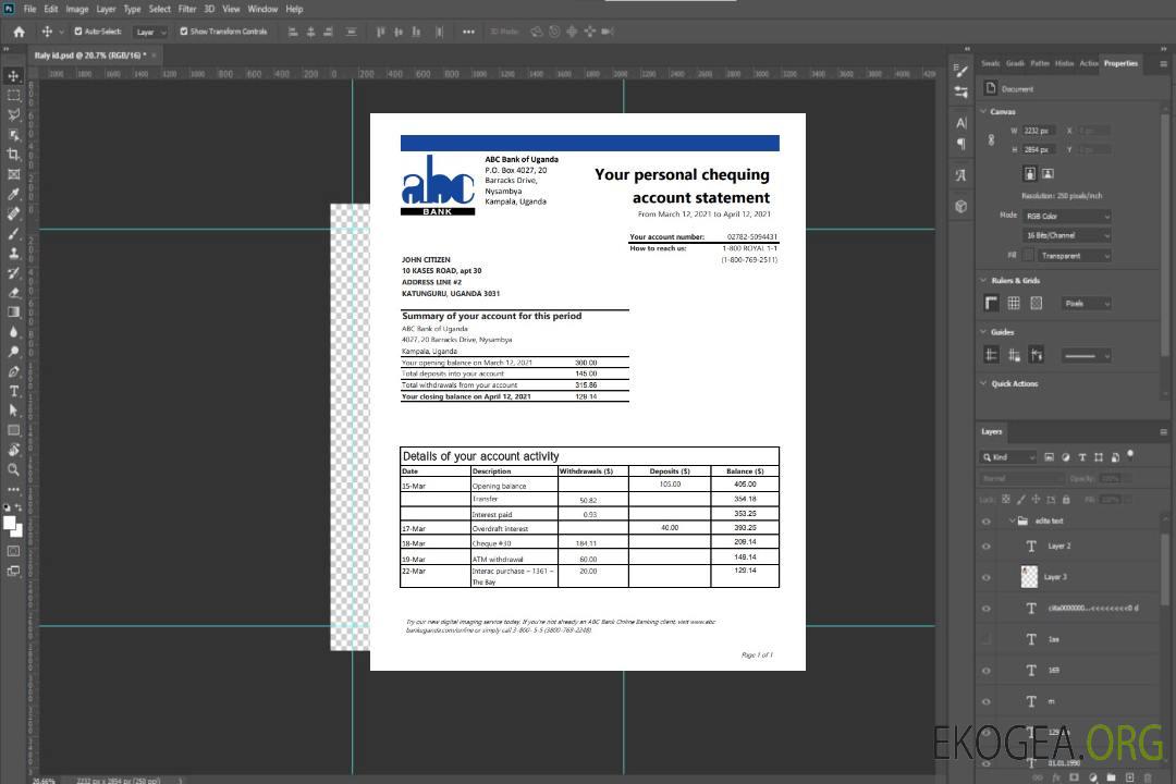 Ouganda ABC Bank of Uganda excel pdf template Ouganda ABC Bank of Uganda excel pdf template